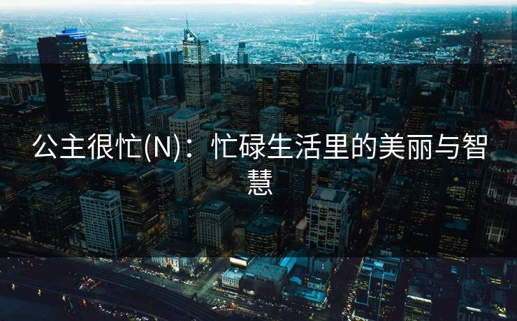 公主很忙(N)：忙碌生活里的美丽与智慧