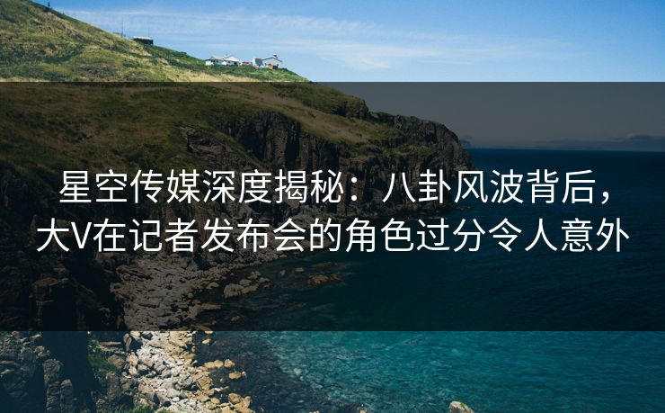 星空传媒深度揭秘:八卦风波背后,大V在记者发布会的角色过分令人意外 星空传媒深度揭秘:八卦风波背后,大V在记者发布会的角色过分令人意外