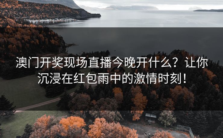澳门开奖现场直播今晚开什么？让你沉浸在红包雨中的激情时刻！