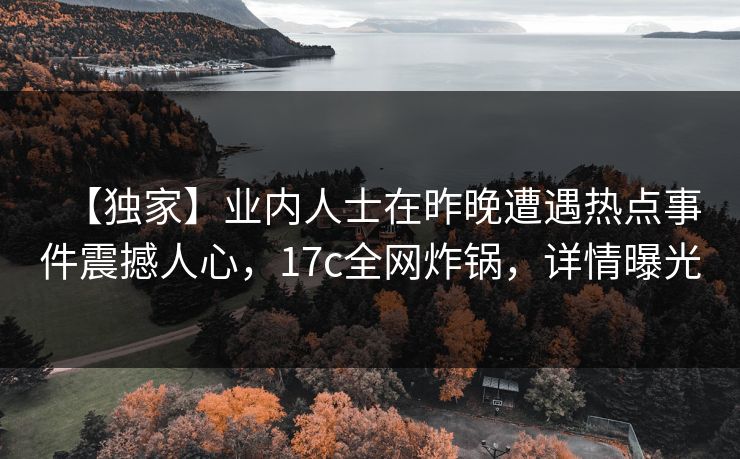 【独家】业内人士在昨晚遭遇热点事件震撼人心，17c全网炸锅，详情曝光